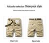 Men's Plus Size Cargo Shorts: Loose-Fit, Mid-Length, Multi-Pocket, Pure Cotton, Breathable, Casual.