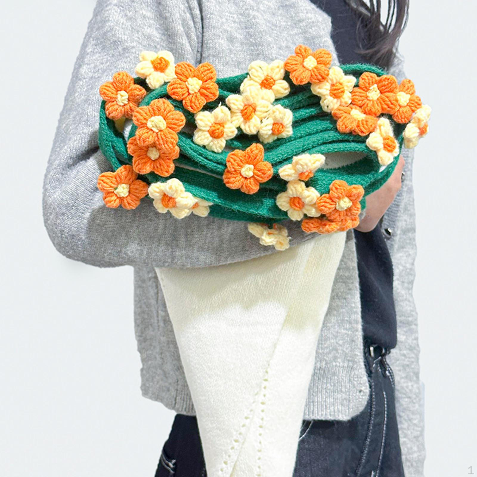 

Вязаный букет крючком плед для дивана вязаный плед украшение для стула День матери Orange 80cm Dia