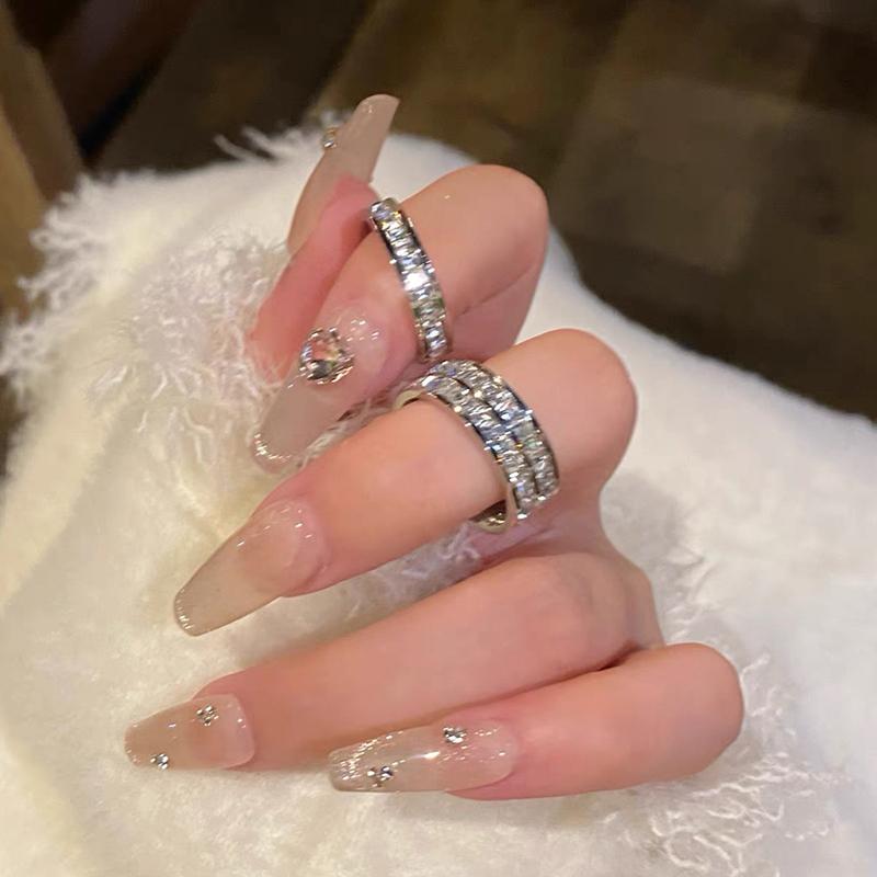 Gypsophila Titanium Steel Finger Rings Niche Design With Full Diamond Rings Gift For Couples Friends