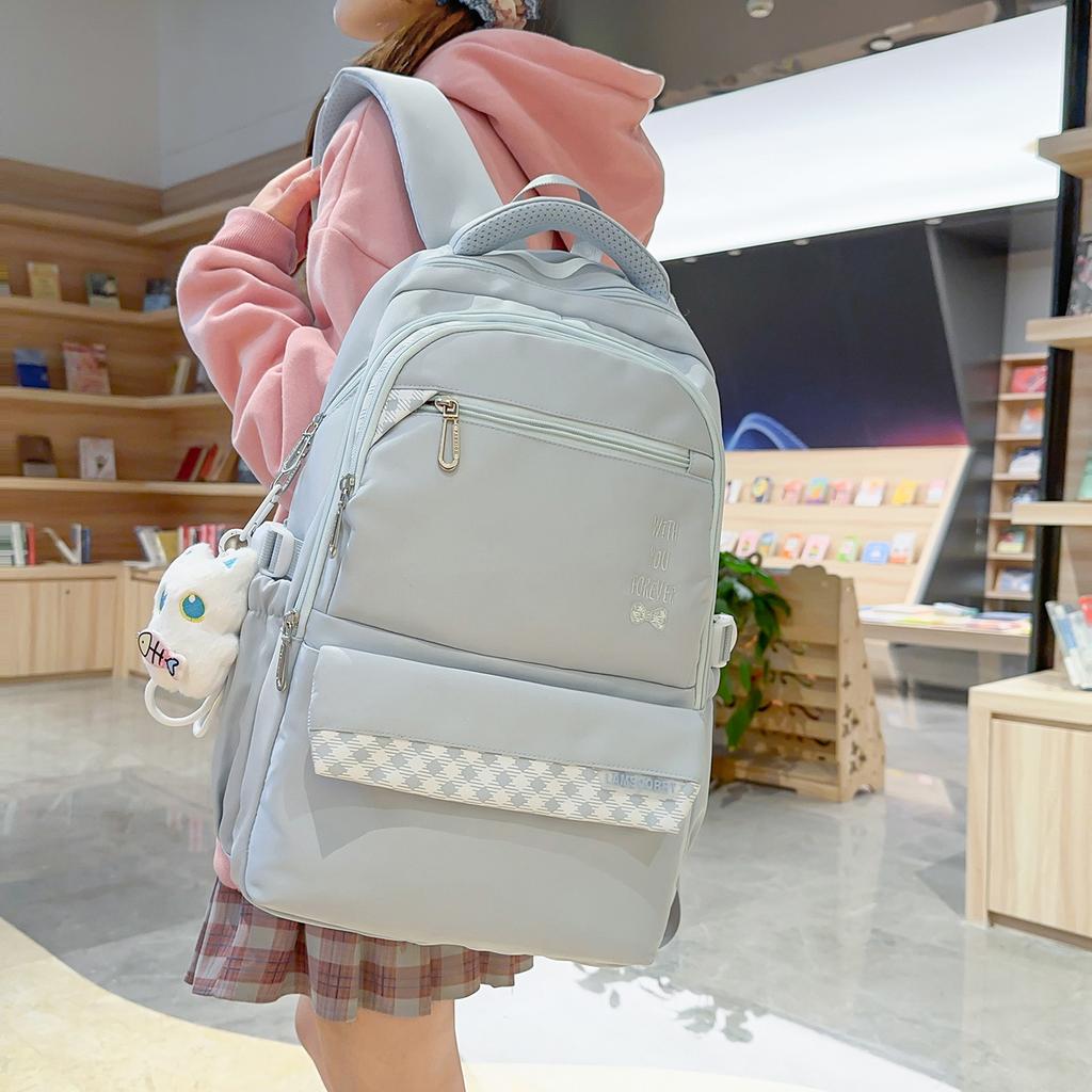 Schoolbag Backpack Junior high school students Large capacity campus leisure school bag Men's and women's outdoor simple sports travel backpack
