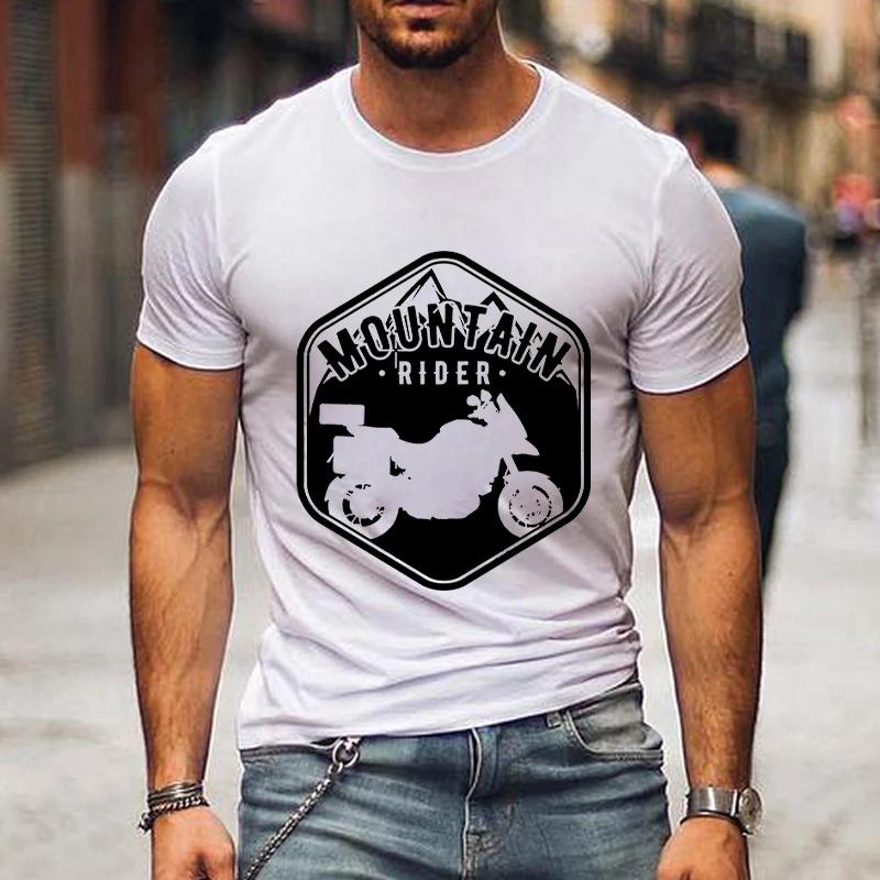 Mountain Rider Moto Club Shirt Graphic T Shirts Men Clothing Short Sleeve T-shirts Street Motorcycle Tshirts Loose Men Camisetas