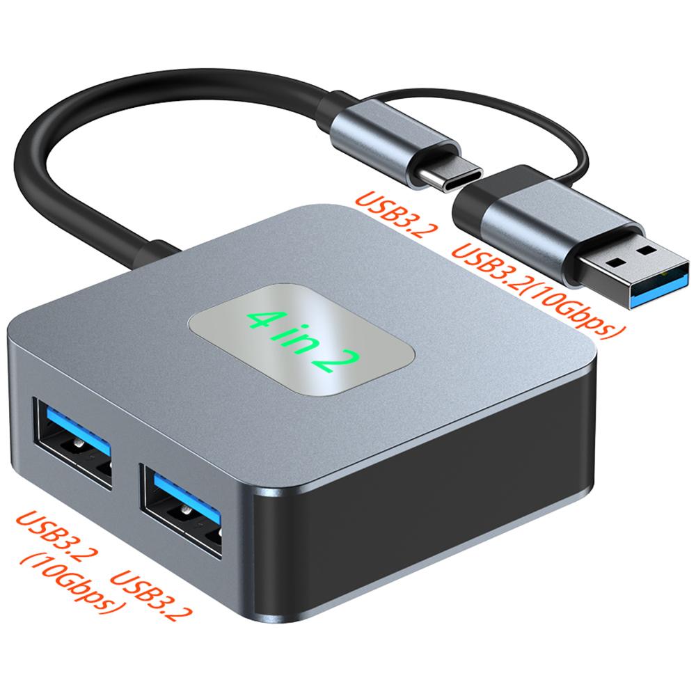 

2320 USB+Type-C Expansion Hub to 4 X USB 3.2 Female Ports 10Gbps Data Transfer Adapter As Shown A