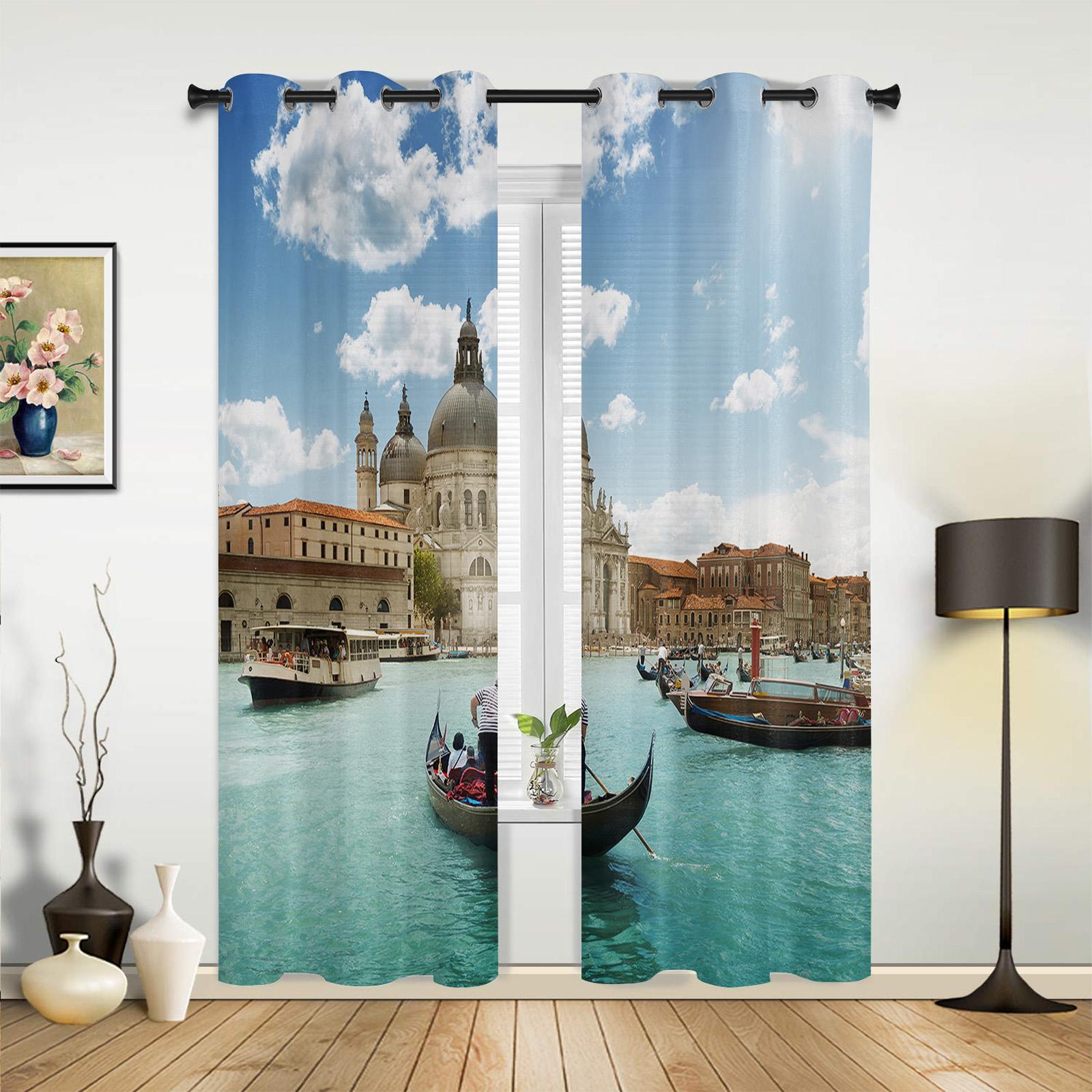 Церковь Приморский Лодка Оконные Шторы Спальня Гостиная Оконные Шторы Кухонные Украшения — фото 3