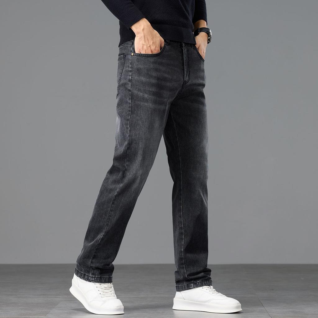 Autumn New Four-season Multi-color European Large Size Retro Blue Small Straight Jeans Men's Very Light Pants