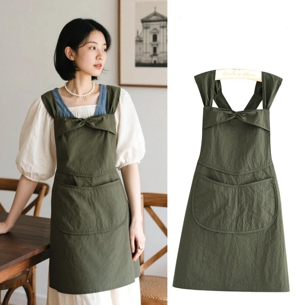 Stain-resistant Waterproof Apron Small Fresh Cooking Apron Workwear Cleaning Apron Cafe