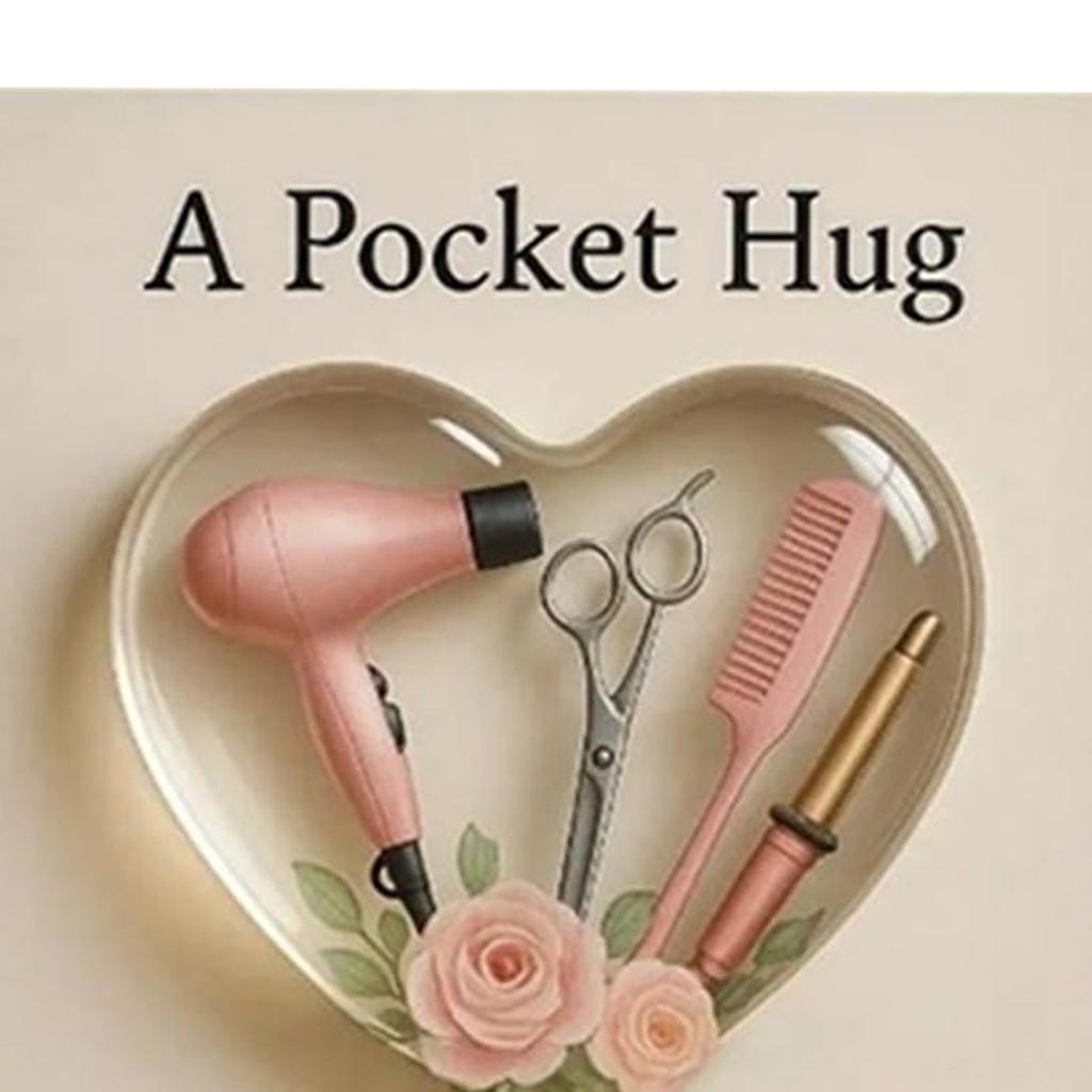 Mini Hairdresser Tools Heart Pocket Hug Token with Greeting Cards Pocket Charm Thank You Gift for Your Hairstylist