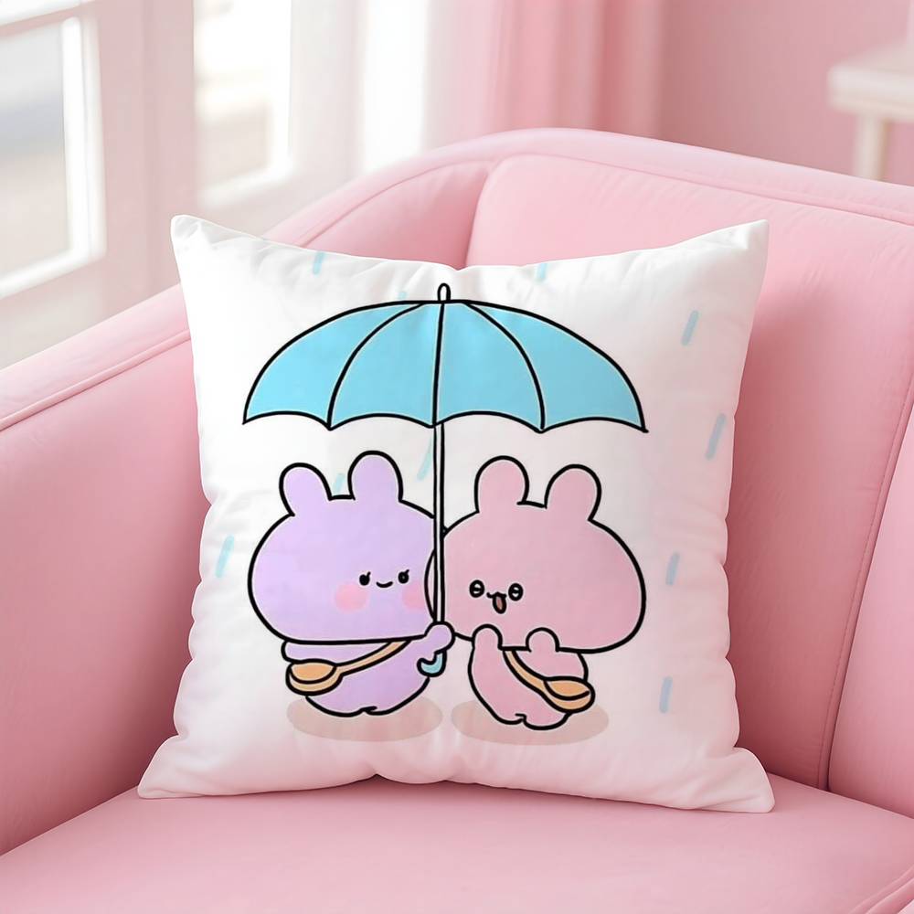 

A-Asamimichan Мила Наволочка з Кроликом Комфорт Диван Ліжко Шовковиста Елегантна Невидима Застібка-Блискавка На Замовлення Декоративна Наволочка 16x16Inch