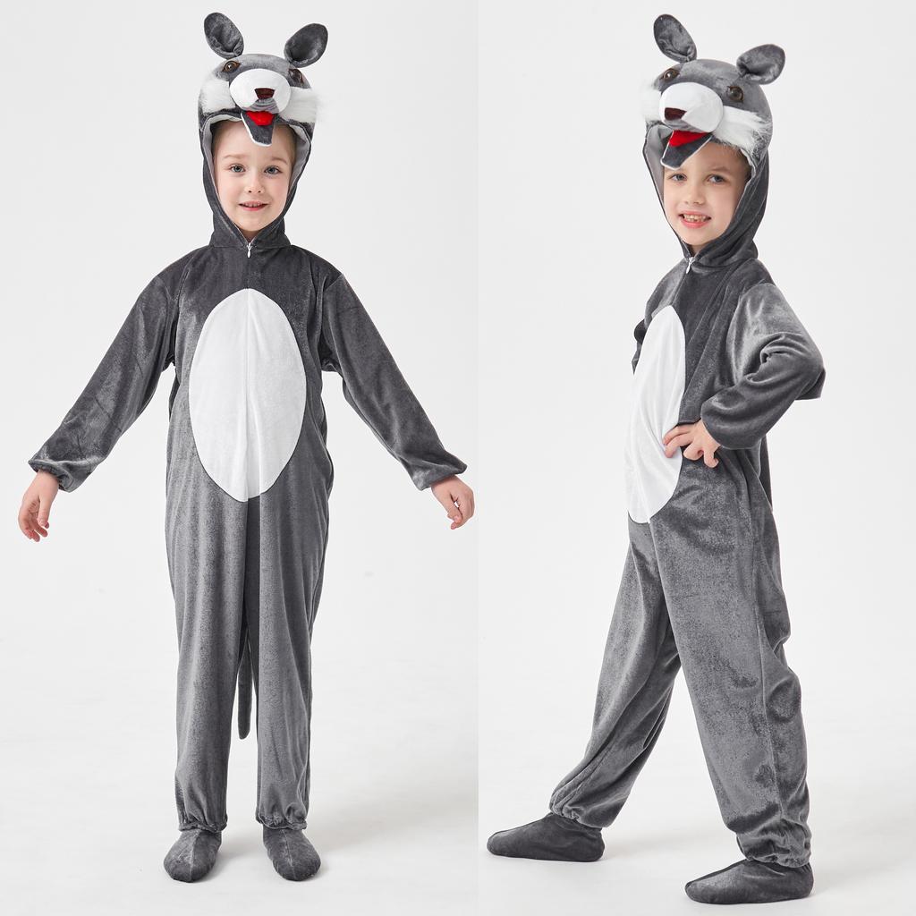 Multiple Styles Kids Cute Little Animals Jumpsuit Dinosaur Tiger Wolf Rabbit Giraffe Children Boys Girls Halloween Cosplay Suit