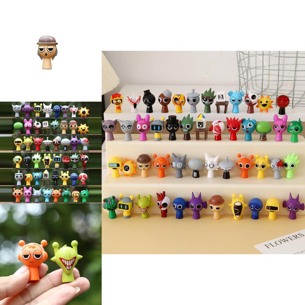 48 Sprunki Oren Raddy Personaggio di Gioco Mini Modello Decorazione da Scrivania Set di Ornamenti Per Amanti dei Giochi