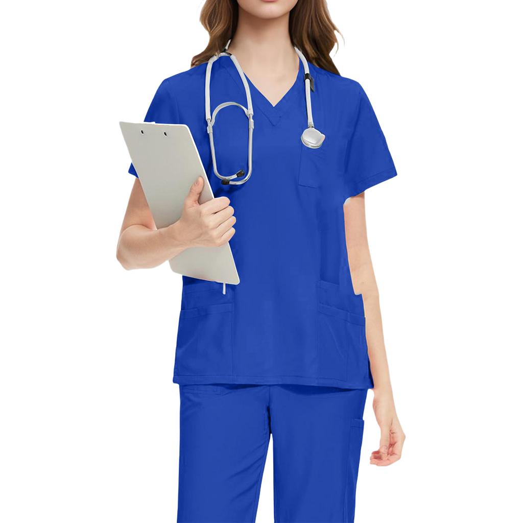 Set Costum de Protecție Pantaloni cu Mânecă Scurtă pentru Femei, Confortabil și Casual, Culoare Solidă