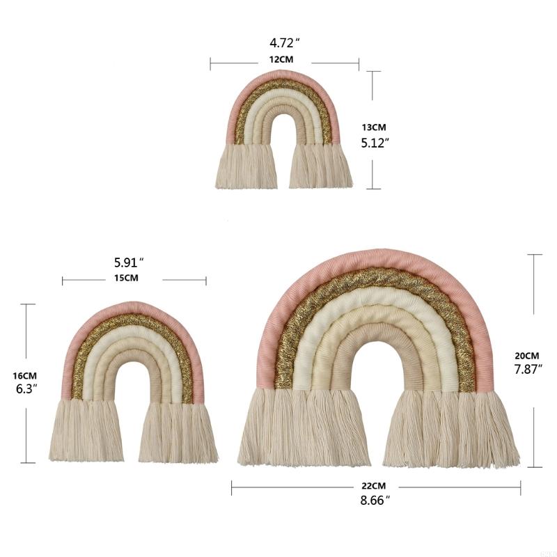 62KD Rainbow Wall Hanging Decor Decorative Boho Wall Ornament for Birhday Party Baby Room Nursery Classroom Wide Applications