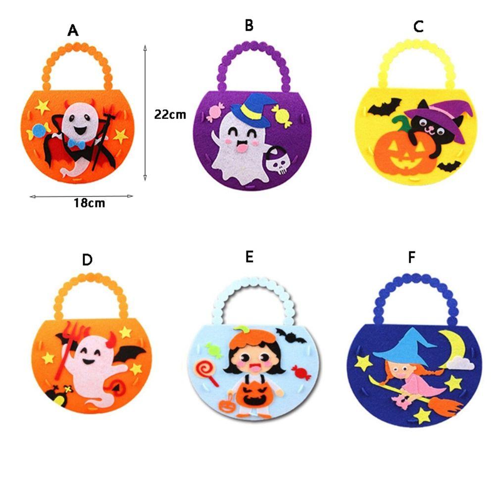 Handmade Materials Halloween Candy Bag Crafts Gift Basket Trick or Treat Felt Bag  Kids