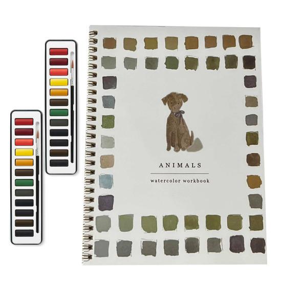 Watercolor Workbook 12 Colors Watercolor Paint Set Beginner-Friendly Birds Flower Watercolor Book for Kids Adults Teens