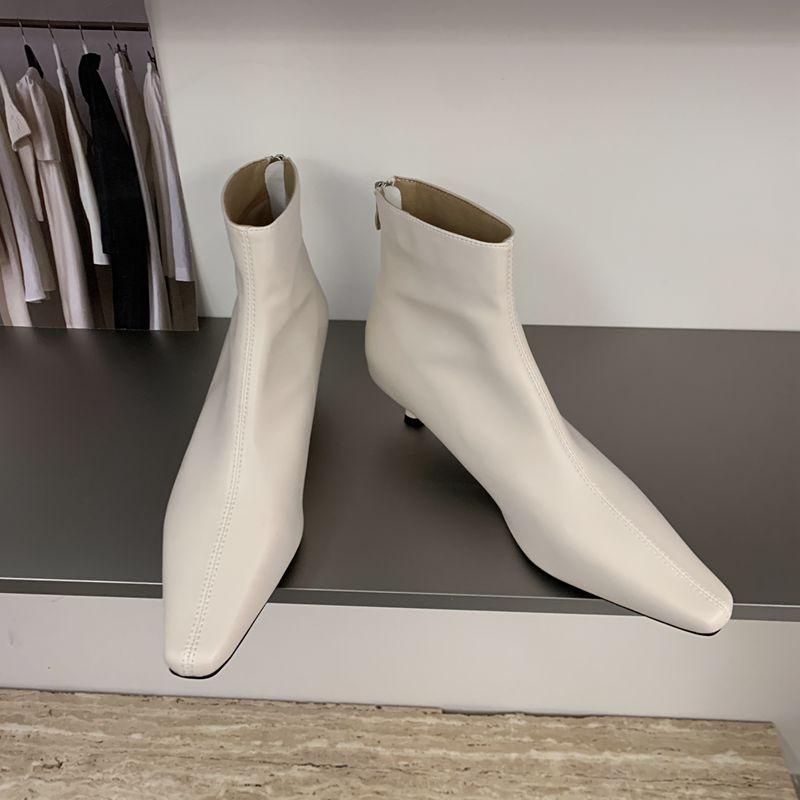 

Мода Bailamos Зимний Новый Бренд Женские Ботильоны Мода Острый Носок Женские Элегантные Ботинки Челси Обувь Тонкий Низкий Каблук Туфли-Лодочки для Платья 39 бежевый