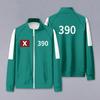 Yousheng Squid Games Season II Sweatshirt Zip-up Stand Collar Long Sleeve Number Printing Contrast Color Jacket TV Character Sportswear Elastic Waist