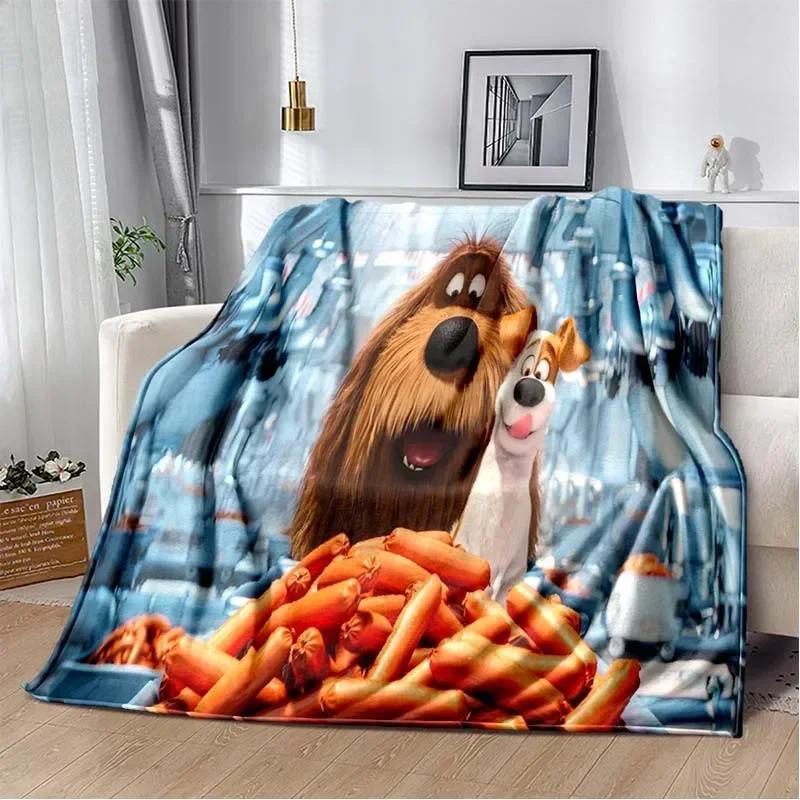 3D cartoon anime T-The Secret Life of Pets flannel blanket sofa bed living room bedroom adult children gift blanket car blanket