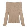 Pure Desire Autumn Knitted Sweater Women's New Niche One-word Shoulder Shirt Popular Long Sleeves