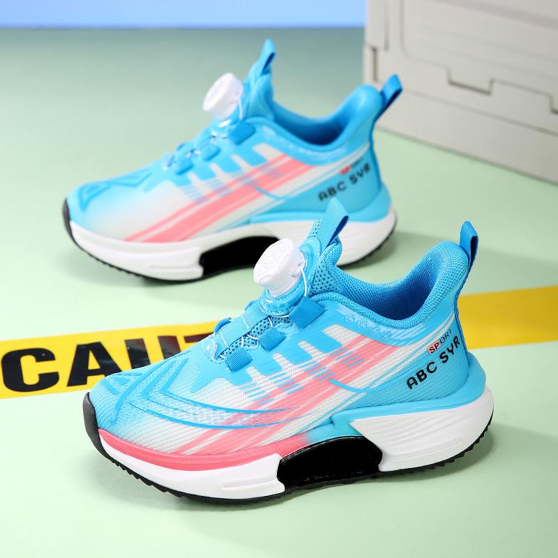 Elementary School Boys Mesh Middle Aged Older Children Lightweight Fashion Casual Sports Shoes Rotary Buckle Casual Student Running Shoes
