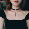 Hot Sale Fashion Punk Black Brown Leather Choker Necklace For Women Girls Geometry Round Pendant Collar Necklace Collier