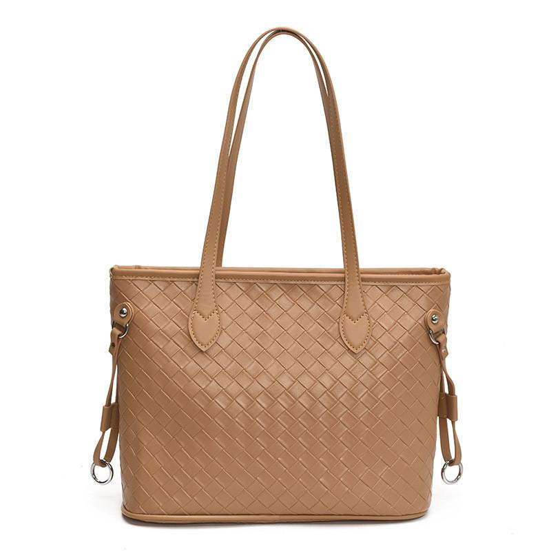 Grass City Weaving Women Bag Soft Pu Material Inner Pocket Work Bags Travel