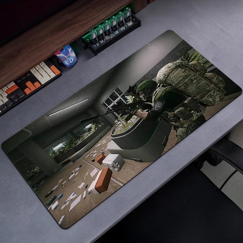 Tapete de Mouse para Jogos Escape From Tarkov com Bordas Costuradas para Escritório, Teclado de Computador, Laptop e Mesa de Casa com Base de Borracha Antiderrapante