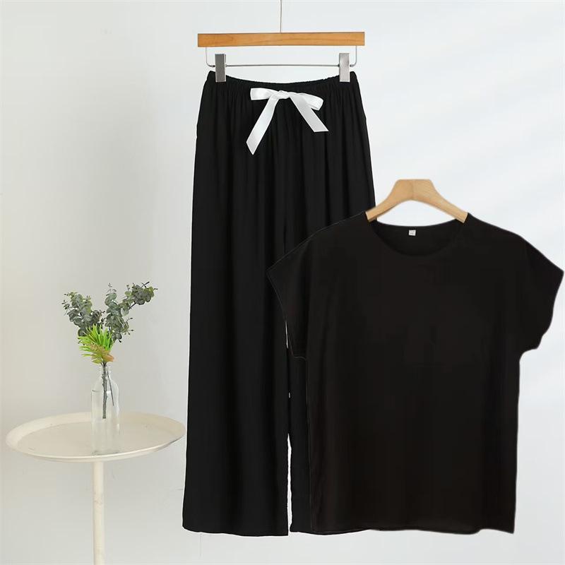 

Летний модный комплект из хлопка и вискозы для мамы 2025: Стильная футболка с коротким рукавом для женщин среднего и пожилого возраста 5XL