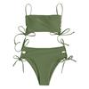Female Swimming Suit Screw Thread Bikini Set 2 Pieces Sport Beach Suit Women Sport Bra With Triangle Shorts