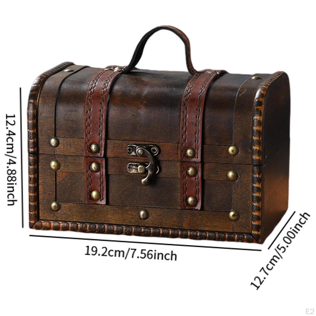 Wooden Jewelry Box Organizer Trinket Storage Treasure Chest Case Holder for Brooch Body Xmas