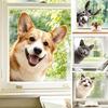 Adesivo Statico Animaletto Carino che Sbircia dalla Finestra, Divertente Gatto/Cane/Asino Adesivo per Finestra, Decalcomanie Statiche Rimovibili per Finestra della Camera da Letto, Porta in Vetro, Specchio, Decorazione per la Casa