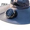 Adjustable Solar Fan Cap Sun Hat with Detachable Design, Three Fans UPF 50+ Bucket Battery Backup Hat, Fit Outdoor Cooling Type-C Charging, Power With