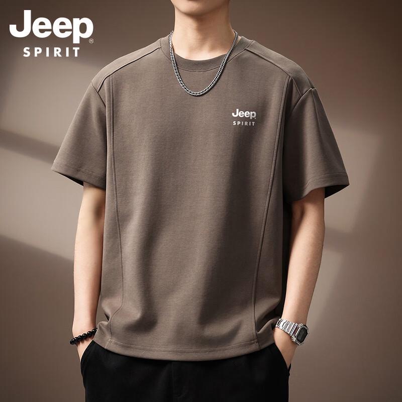 JEEP SPIRIT Men s Heavyweight Loose-Fit Round Neck T-Shirt XL