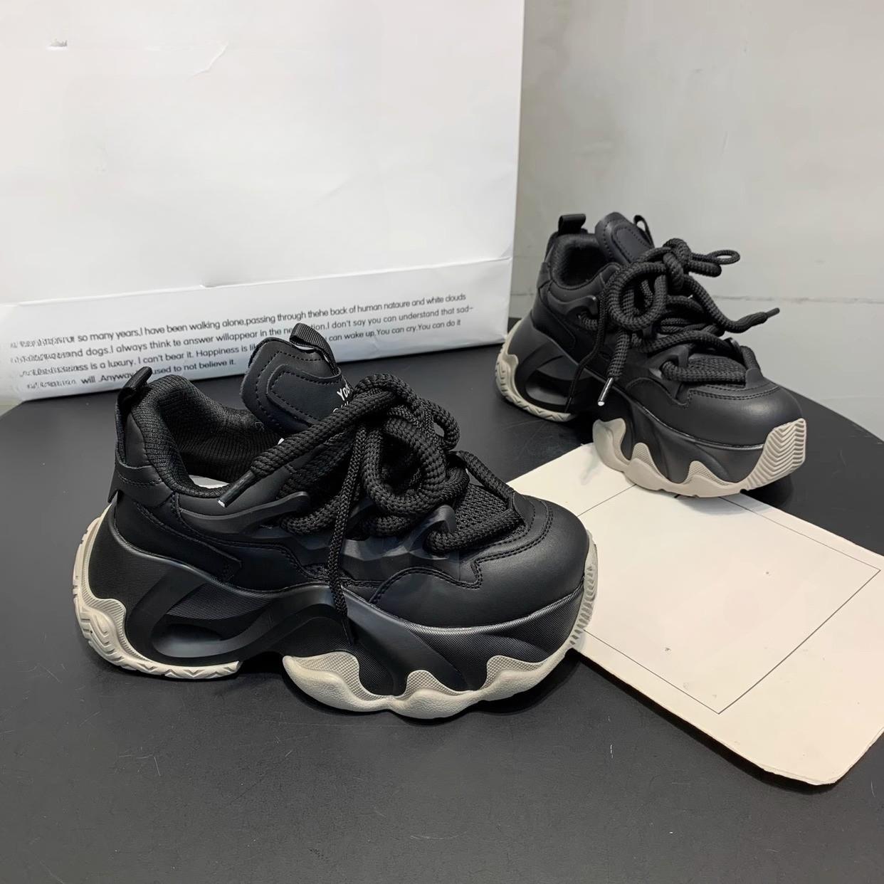 

Кожаные туфли для папы с толстой подошвой, увеличивающие рост, женские туфли небольшого размера, весенние, новые, универсальные, повседневные, спортивные туфли 40