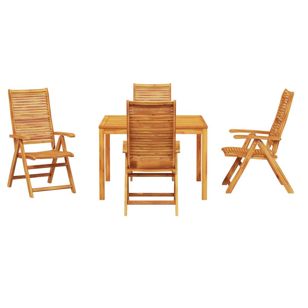 Garden Dining Set 5 pcs Brown Solid Acacia Wood