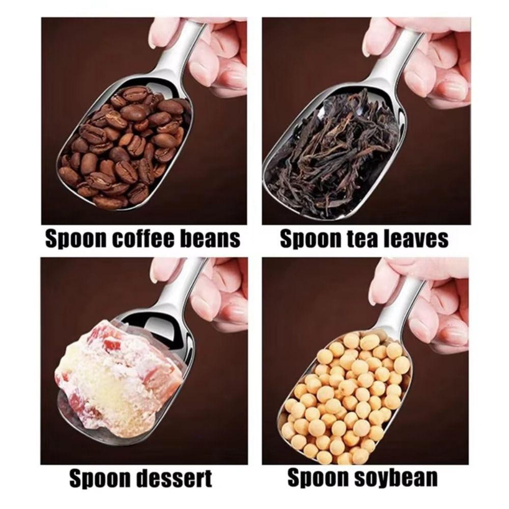 Easy To Clean Coffee Scoop Stainless Steel Rice Spoon High-quality Powder Spoon  for Kitchen Tools