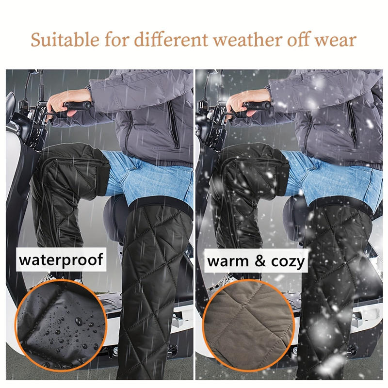 1 Pair 70cm Motorcycle Knee Brace Wraps Pad Winter Warm Knee Pads Windproof Waterproof Leg Warmer for Outdoor Sports Cycling Ski Knee Pads
