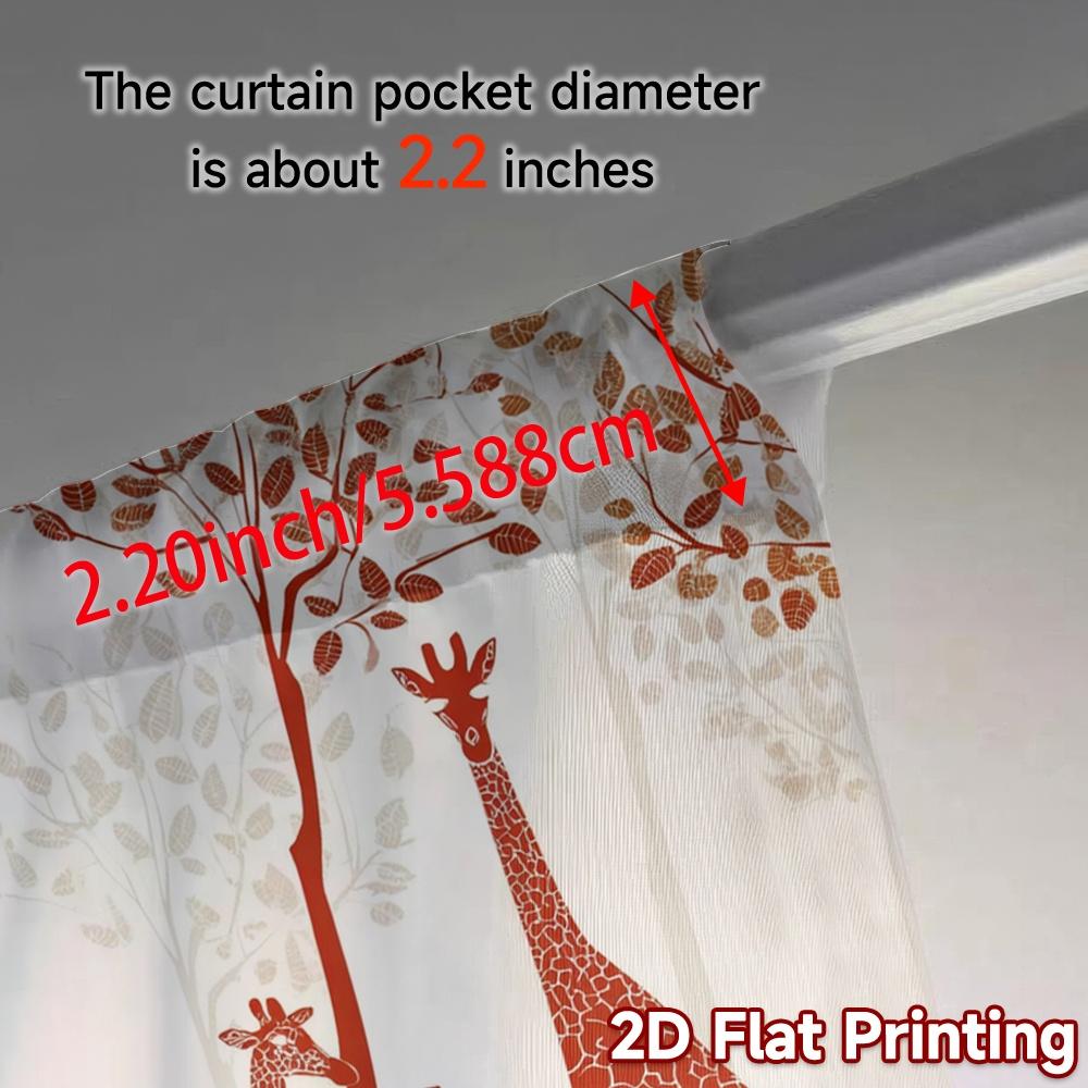 2pcs   2D FLAT PRINTING Curtains (Without Rod) Giraffe Parade Modern Contemporary Curtains Prints Light Filtering Curtains