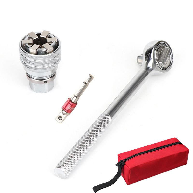 Universal Wrench Sleeve Converter for Standard 3/8-3/4'' 10 To 19mm Socket Multifunctional Adjustable Drive Wrench Tool Set