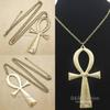Retro Vintage Necklace Pendant Amulet Talisman Big Ankh Cross Men Women Stainless Steel Egypt Egyptian Key Life Jewelry Gift Hip Hop Rock Goth Gothic