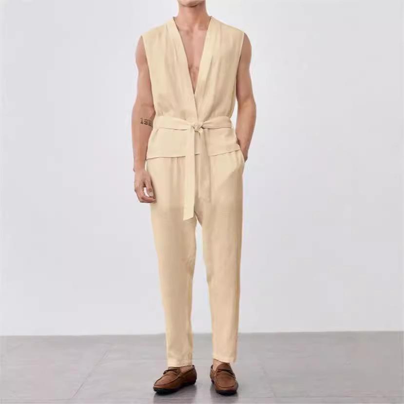 

Новый мужской пригородный костюм повседневный жилет без рукавов брюки мужские 3XL