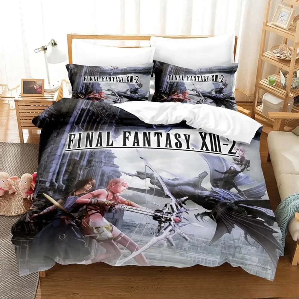 New 3D Printed Anime Game FINAL FANTASY XIII-2 Bedding Set Boys Girls Twin Queen King Size Duvet Cover Pillowcase Bed Boys Adult