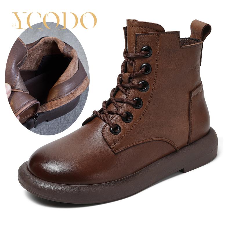 Bequeme Marton-Stiefel aus Naturleder für Damen im Herbst und Winter, lässiger Stil für Mädchen und Studenten