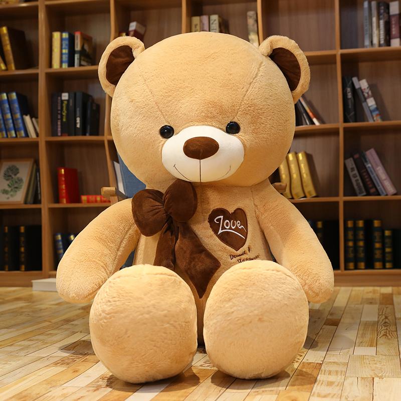 80/100CM Bear with Heart Stuffed Animals Bear Plush Toys Doll Lover Birthday Gift