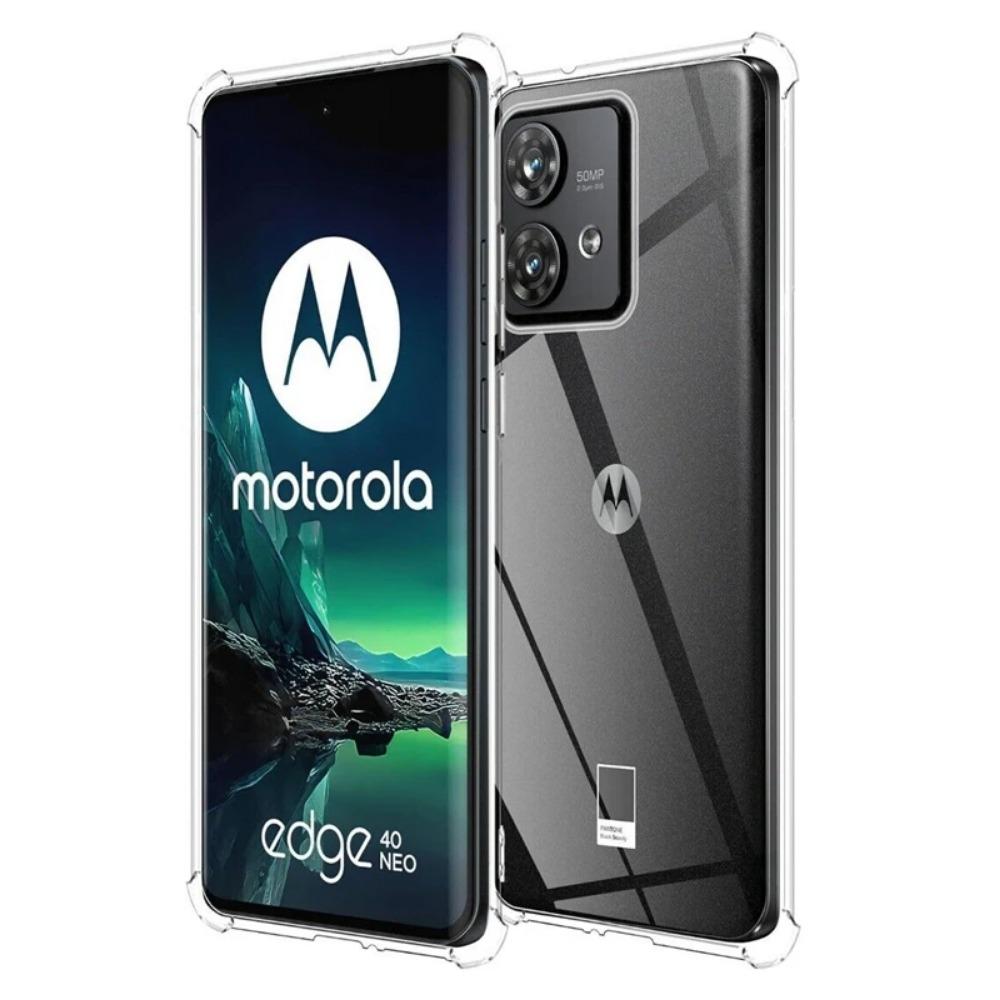 Stoßfeste Airbag-TPU-Hülle für Motorola Moto Edge 40 Neo, Schutzhülle, ultradünn, weich, transparent, vollständiger Schutz