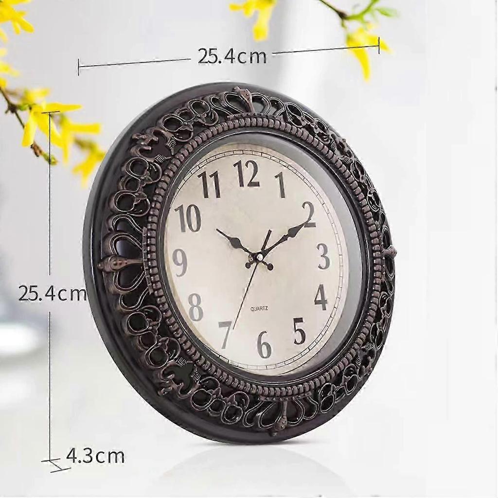 Wall Clocks Vintage Wall Clock Wall Clock Without Ticking Noises, Silent Wall Clock, 12 Inch Round Wall Clock For Wall Decoration Bedroom Room