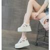 Autumn new thick-soled soft leather hollow low-top sandals versatile casual fashion cm lace-up