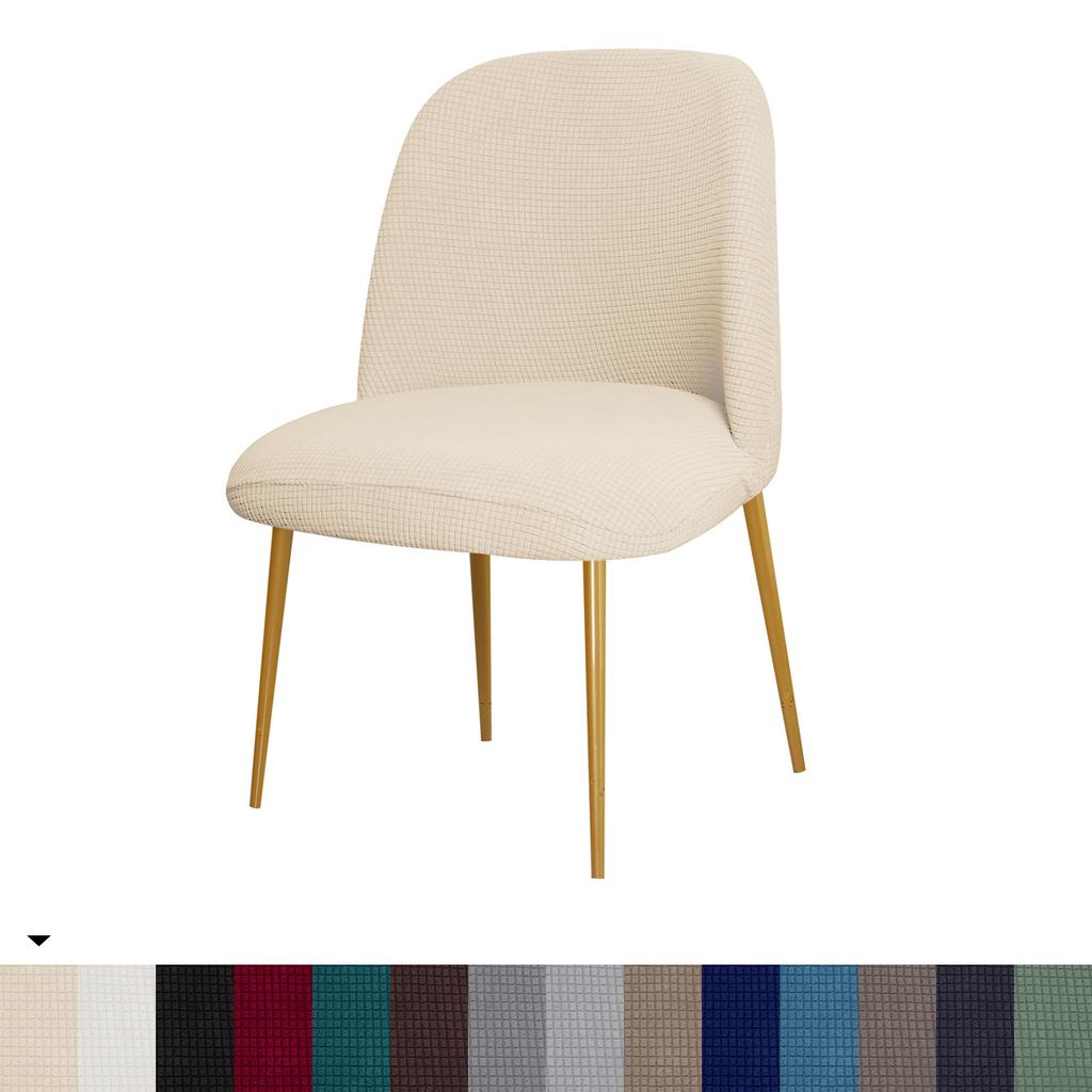 Curved Armless Chair Cover Slipcover Dining Chair Cover, Reusable Wingback Side Chair Slipcovers Covers Modern Chair Seat Slipcover Washable