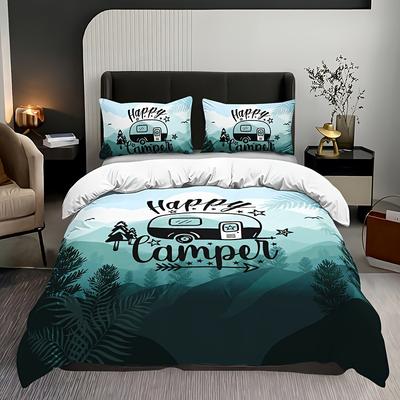 Camper Duvet Set Scenic Rv Travel 3D Digital Printing Three-Piece Set