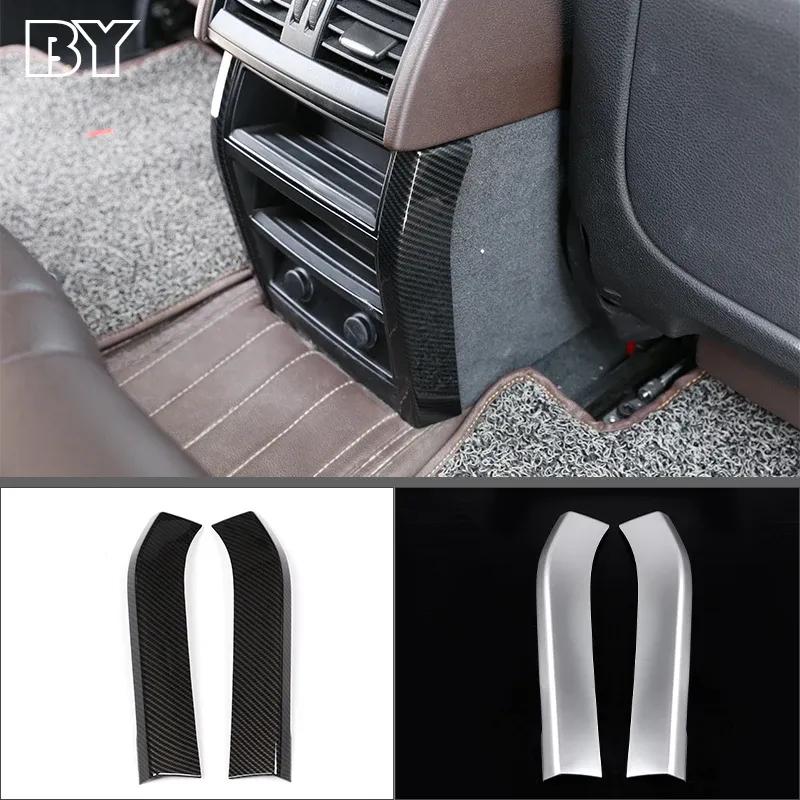 2 Pcs For BMW X5 F15 X6 F16 2014-2018 Carbon fiber ABS Chrome Rear Air Outlet Cover Trim Sticker Car Accessory