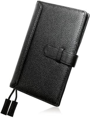 [BLAU AUFRICHTIG] A6 Notizbuchhülle, Echtes Leder, Platz für 2 Bücher, Stifthalter, Tasche, Karten, Haftnotizen, Visitenkarten, Lesezeichen enthalten / NC