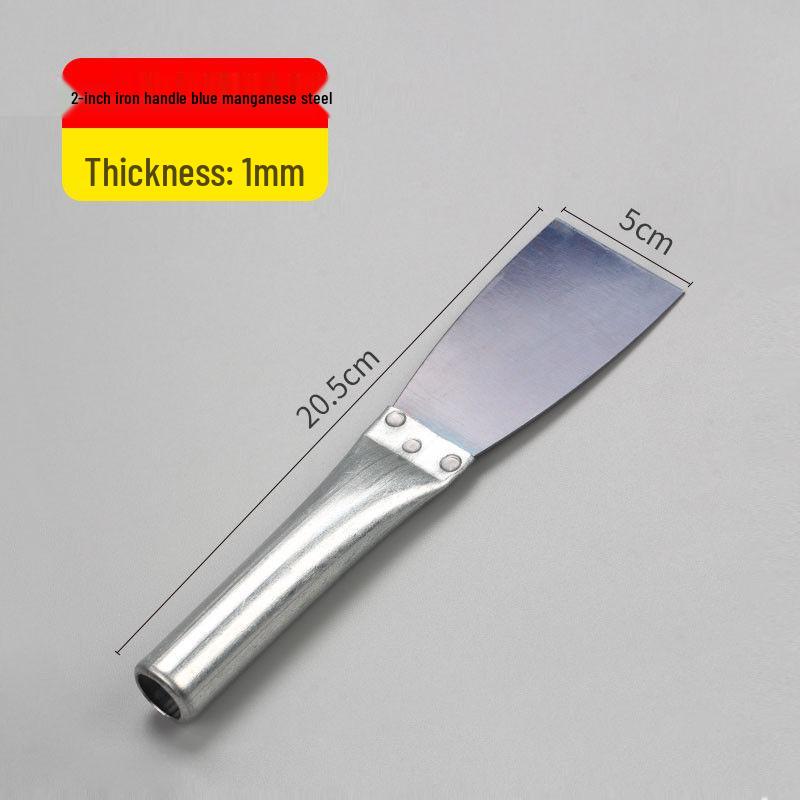 

Iron Handle Thickened Blue Steel Putty Knife & Large White Cleaning Scraper Spatula